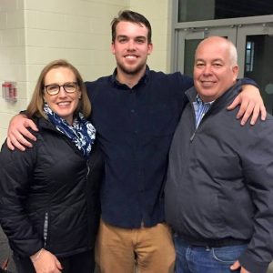 Patrick Connelly with his mother and father.